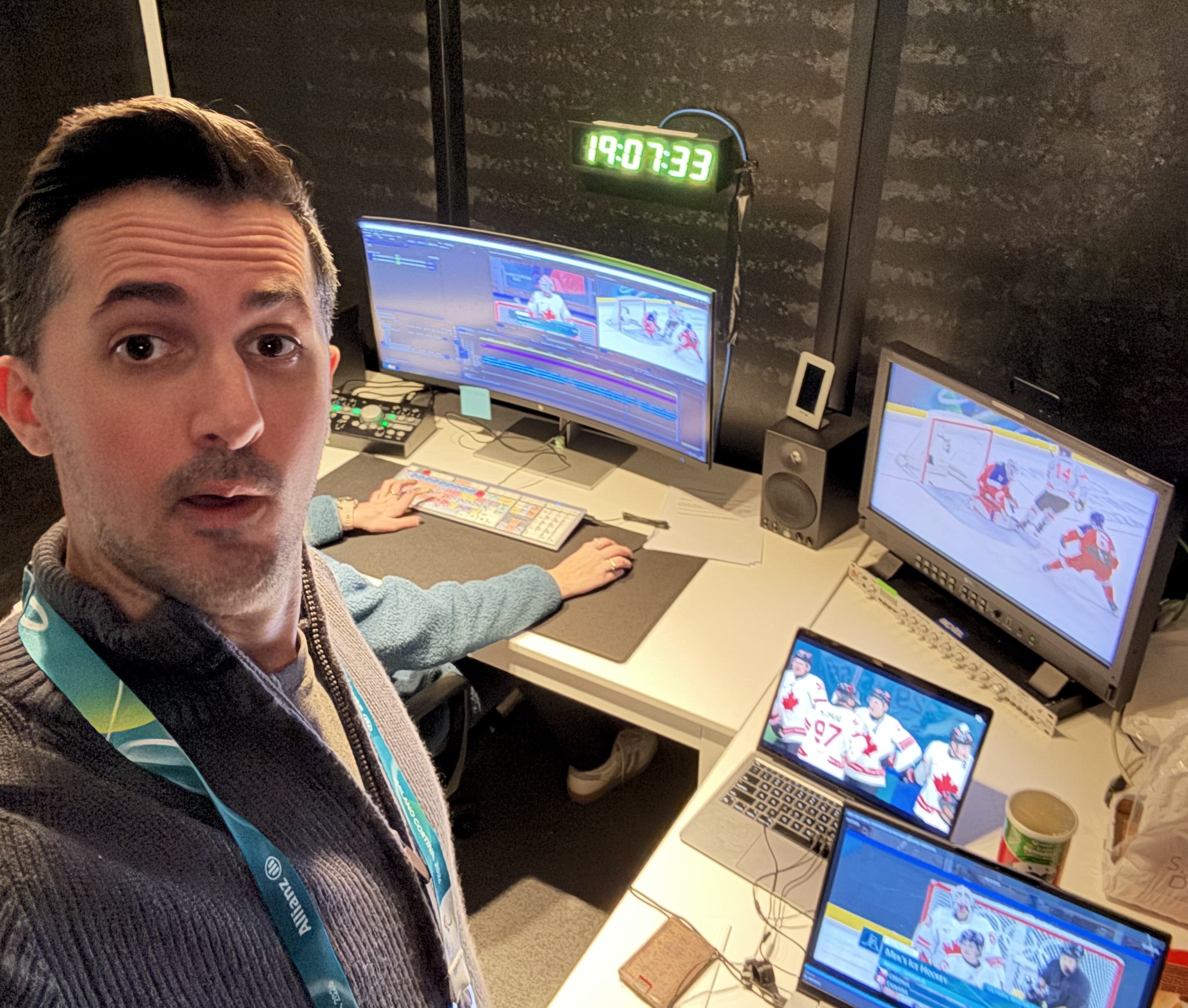 Kevin Michie in the Olympic Broadcast Centre