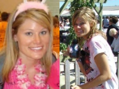 Two photos of Jacquelyn as a student at Laurier
